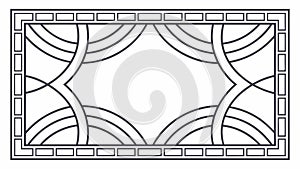 Modern Geometric Curved Line Frame Vector for Abstract Art, vector design Generative AI