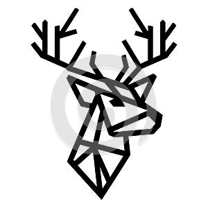 Modern Geometric Deer Head Line Art Minimalist and Stylish Design icon vector illustration 248 photo