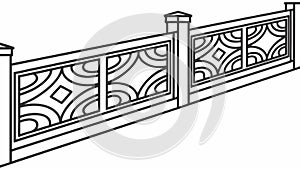 Modern Geometric Fence Pattern Vector Illustration, vector design Generative AI