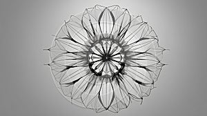 Modern Geometric Flower Outline with Angular Petals