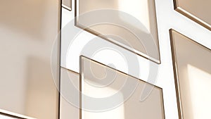 Modern Geometric Gold and White Wall Panel Background