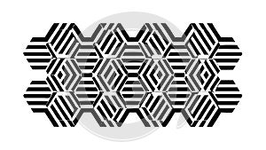 Modern Geometric Hexagon Pattern, Abstract Interlocking Vector Design, vector design Generative AI