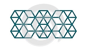 Modern Geometric Hexagonal Cube Pattern, vector design Generative AI