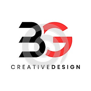 Modern geometric initial BG logo design vector illustration photo