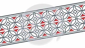 Modern Geometric Interlocking Pattern Border, vector design Generative AI