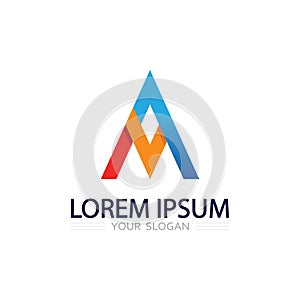 Modern Geometric Letter A Logo with Triangle Shape and Abstract Design Concept