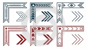 Modern Geometric Line Art Corner, Abstract Pattern Element, vector design Generative AI