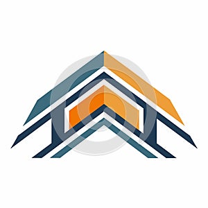 A modern, geometric logo design representing a roofline for a construction company, A modern interpretation of an e-commerce logo photo