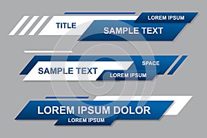 Modern geometric lower third banner template design. Colorful lower thirds set template vector