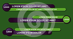 Modern geometric lower third banner template design. Colorful lower thirds set template vector