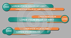 Modern geometric lower third banner template design. Colorful lower thirds set template vector