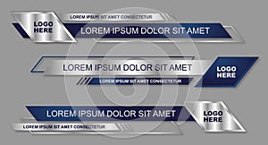 Modern geometric lower third banner template design. Colorful lower thirds set template vector