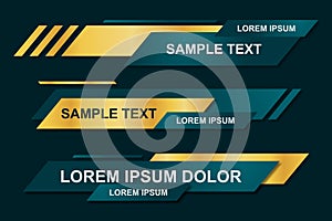 Modern geometric lower third banner template design. Colorful lower thirds set template vector
