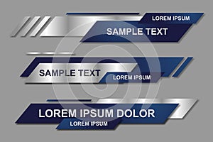 Modern geometric lower third banner template design. Colorful lower thirds set template vector