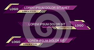 Modern geometric lower third banner template design. Colorful lower thirds set template vector