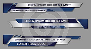 Modern geometric lower third banner template design. Colorful lower thirds set template vector