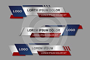 Modern geometric lower third banner template design. Colorful lower thirds set template vector