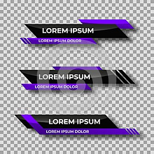 Modern geometric lower third banner template design. Colorful lower thirds set template vector