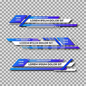 Modern geometric lower third banner template design. Colorful lower thirds set template vector