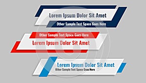 Modern geometric lower third banners set design