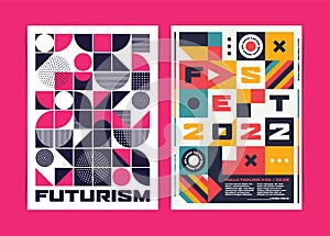 Modern Geometric Posters template. Vector illustration photo