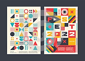 Modern Geometric Posters template. Vector illustration