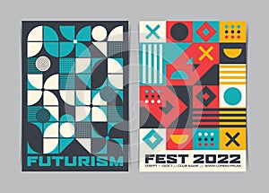 Modern Geometric Posters template. Vector illustration photo