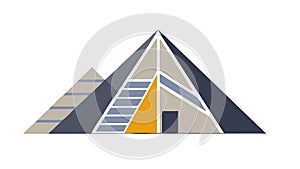 Modern Geometric Pyramid, Abstract Architectural Structure, vector design Generative AI