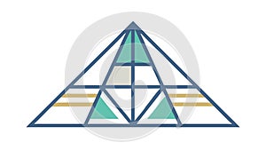 Modern Geometric Pyramid Outline Vector Design Generative AI