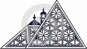 Modern Geometric Pyramid Structure Design, vector design Generative AI