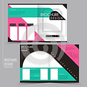 Modern geometric style half-fold template brochure photo