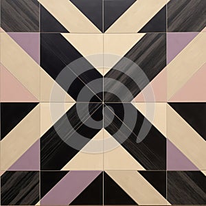 Modern Geometric Tile With Black, Pink, And Purple Patterns