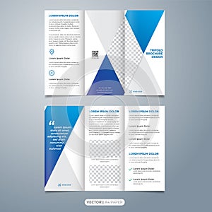 Modern geometric tri fold brochure design template vector