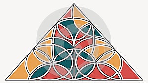 Modern Geometric Triangle Pattern with Abstract Shapes in Orange, vector design Generative AI