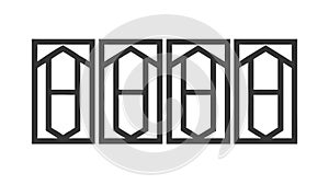 Modern Geometric Window Frames Abstract Black Pattern, vector design Generative AI