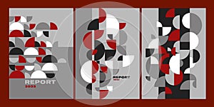 Modern geometry poster in black and red