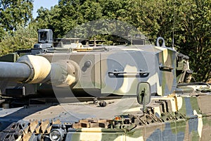 Modern german Leopard 2A4 tank painted in camouflage