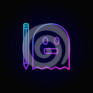 Modern ghost with pencil icon
