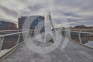 Modern Glasgow Bridge over River Clyde