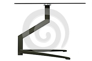 Modern glass black table isolated on white background.