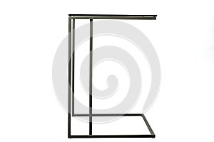 Modern glass black table isolated on white background.