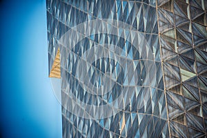 Modern glass building in abstract