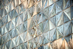 Modern glass building in abstract