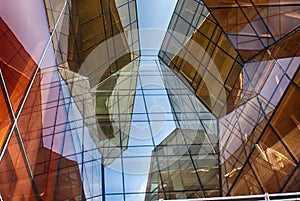 Modern glass building in abstract