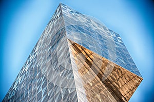 Modern glass building in abstract