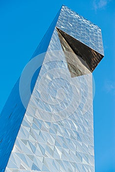 Modern glass building in abstract