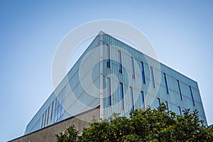 Modern glass building with a minimalist design photo