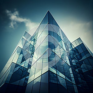 Modern Glass Business Building. Generative AI