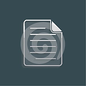 Modern Glass Document Icon with Shadow