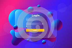 Modern Glass Morphism illustration of Login template